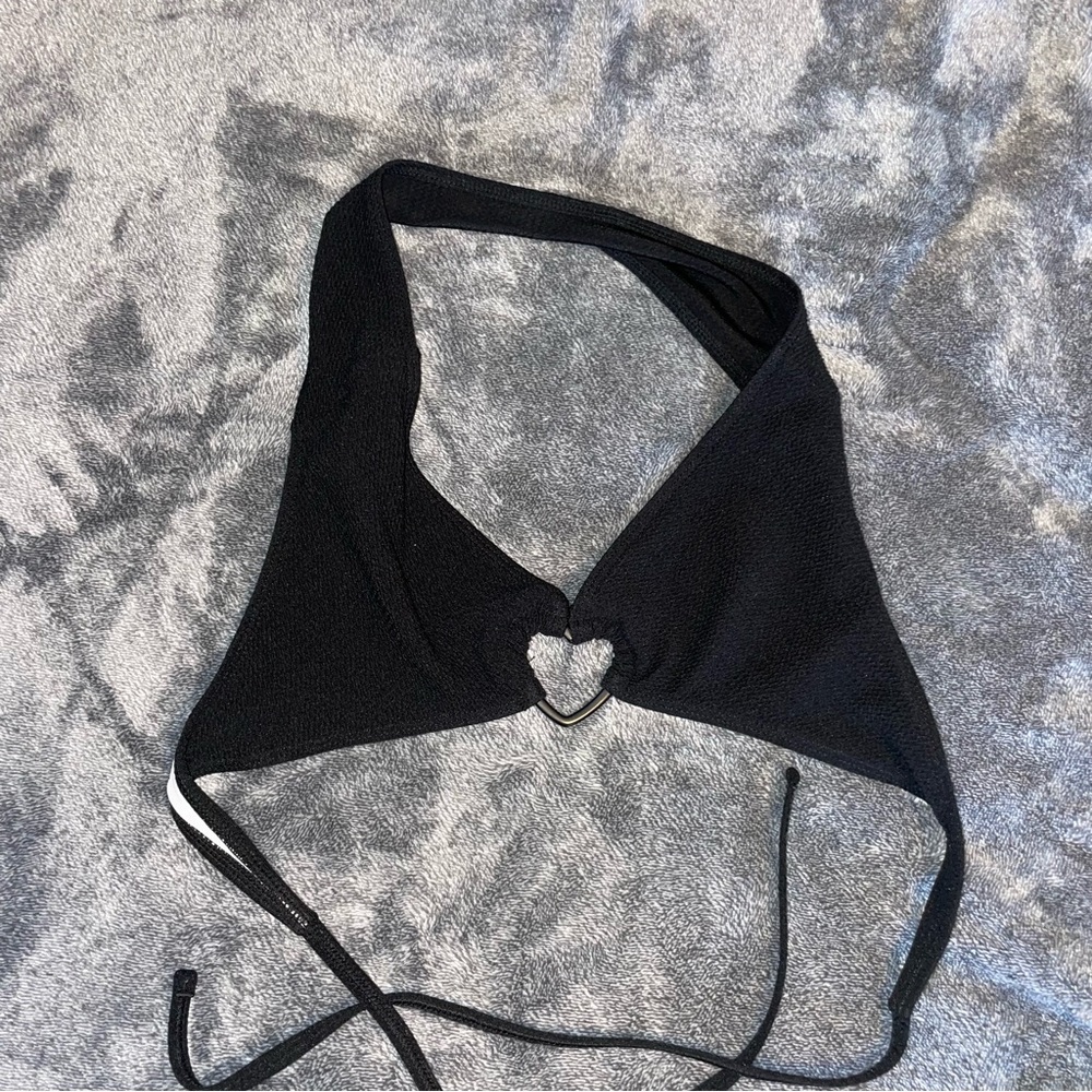 Black Halter Top with Heart Detail